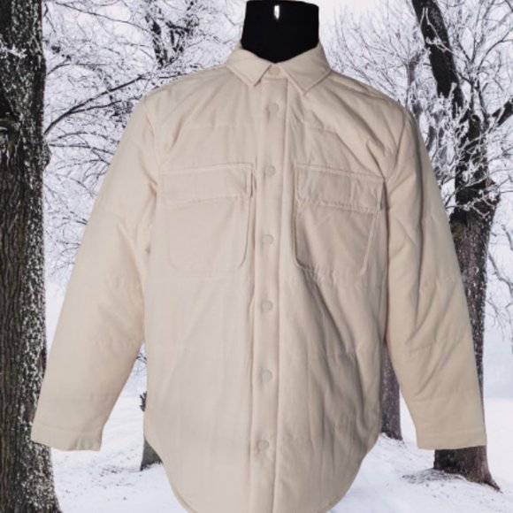 APT. 9 MEN'S STANDARD FIT WHITE QUILTED PUFFER WINTER JACKETS - SIZE MEDIUM